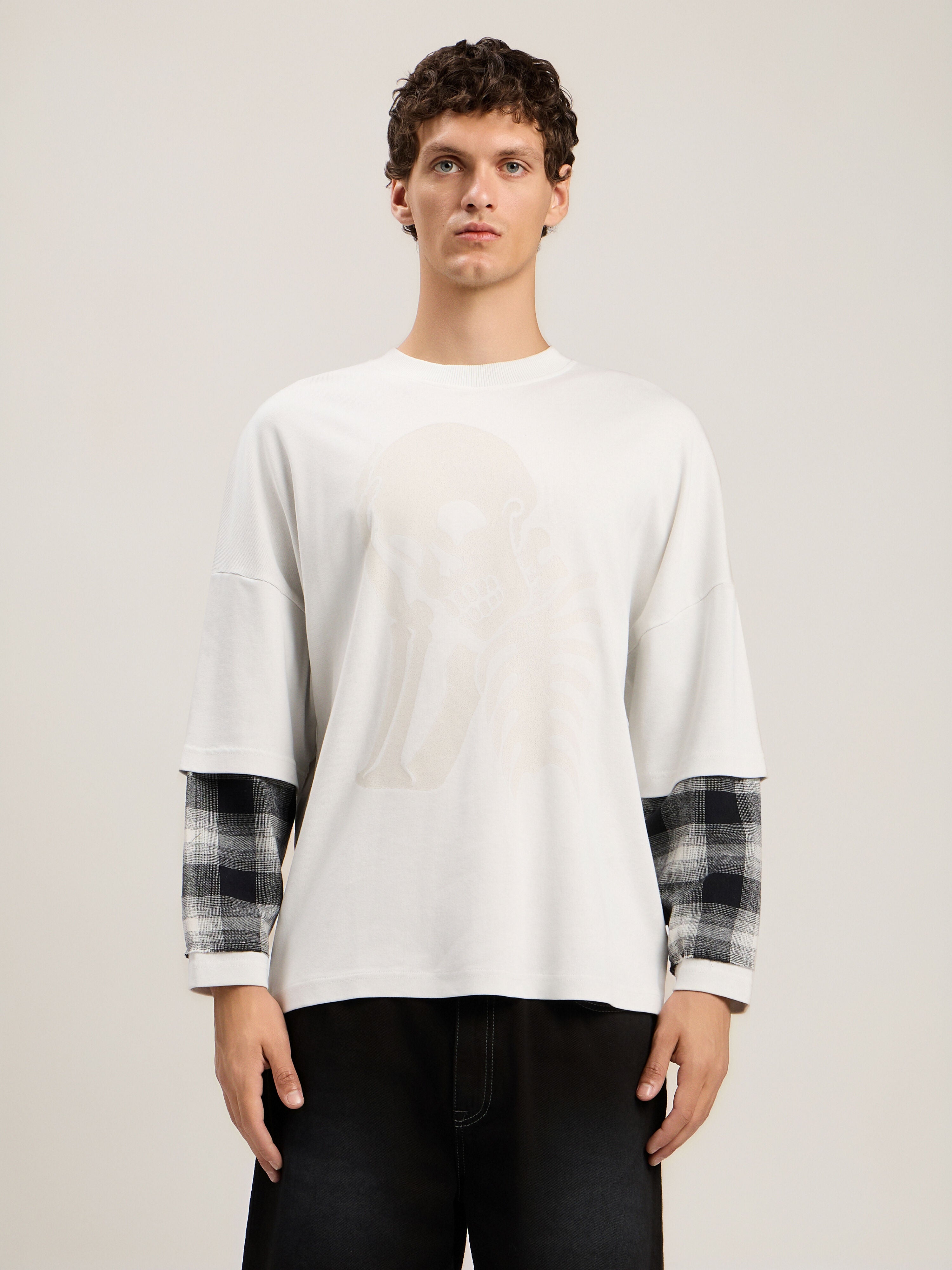 Skull Double Long-Sleeved Shirt